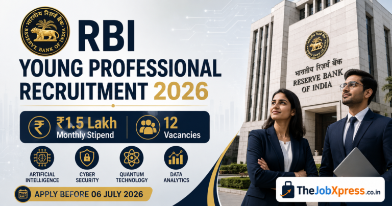 RBI Young Professional Recruitment 2026 with ₹1.5 lakh monthly stipend and 12 vacancies